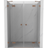 Mexen Lunar Duo Duschdrehtür 180 cm, transparent, gebürstetes Kupfer - 834D-180-000-65-00