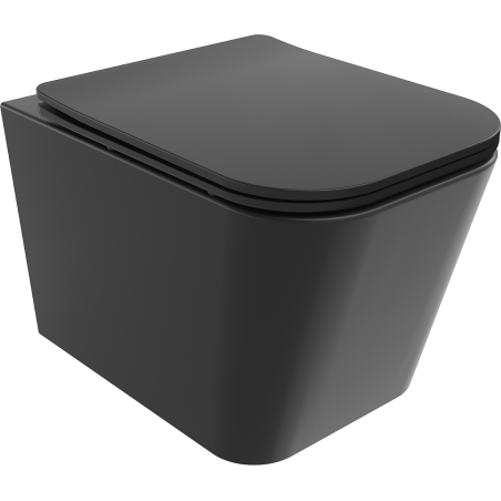 Mexen Teo WC-Schüssel Rimless mit langsam schließendem Slim-Sitz, Duroplast, schwarz matt - 30850685