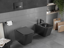 Mexen Teo WC-Schüssel Rimless mit langsam schließendem Slim-Sitz, Duroplast, Schwarz Matt - 30850685