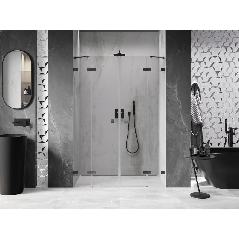 Mexen Lunar Duo Pendeltür Dusche 140 cm, transparent, gun gray gebürstet - 834D-140-000-66-00