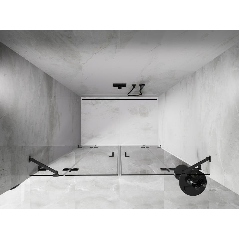 Mexen Lunar Duo Pendeltür Dusche 140 cm, transparent, gun gray gebürstet - 834D-140-000-66-00