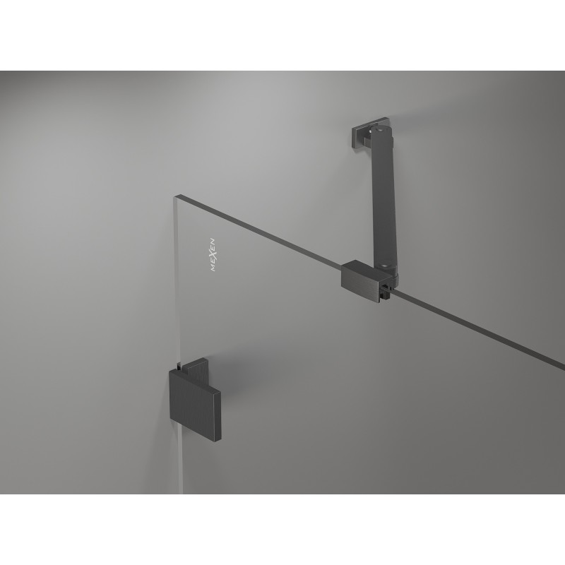 Mexen Lunar Duo Duschdrehtüren 160 cm, transparent, gebürstetes Gun Gray - 834D-160-000-66-00