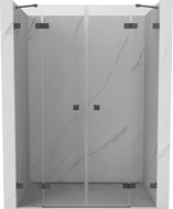 Mexen Lunar Duo Duschdrehtüren 160 cm, transparent, gebürstetes Gun Gray - 834D-160-000-66-00