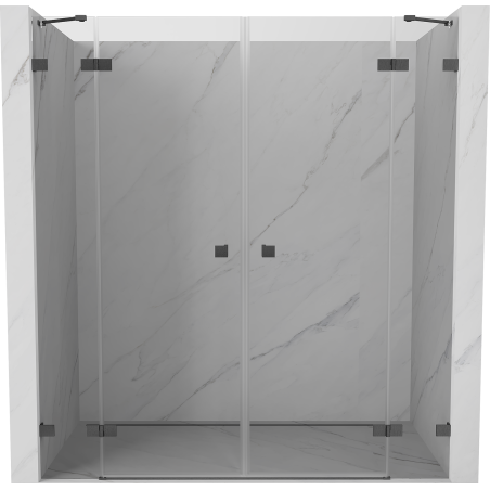 Mexen Lunar Duo Schwingduschtüren 180 cm, transparent, gebürstetes Gun Gray - 834D-180-000-66-00