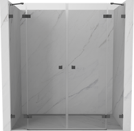 Mexen Lunar Duo Schwingduschtüren 180 cm, transparent, gebürstetes Gun Gray - 834D-180-000-66-00
