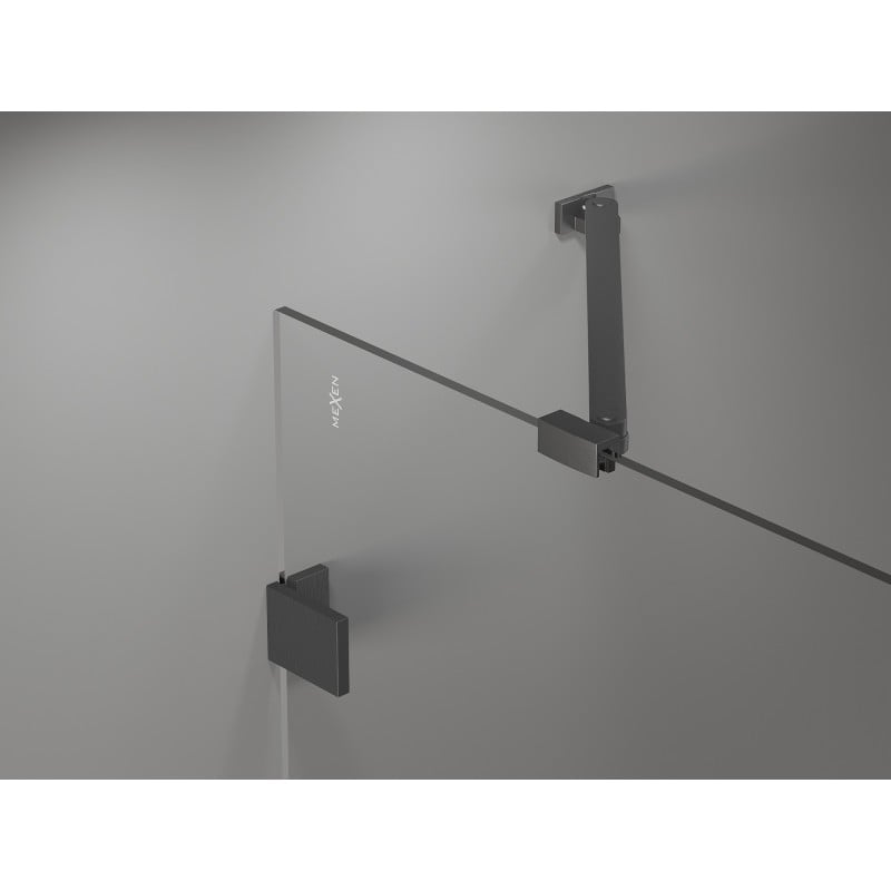Mexen Lunar Duo-Pendeltüren 190 cm, transparent, gebürstetes Gewehrgrau - 834D-190-000-66-00