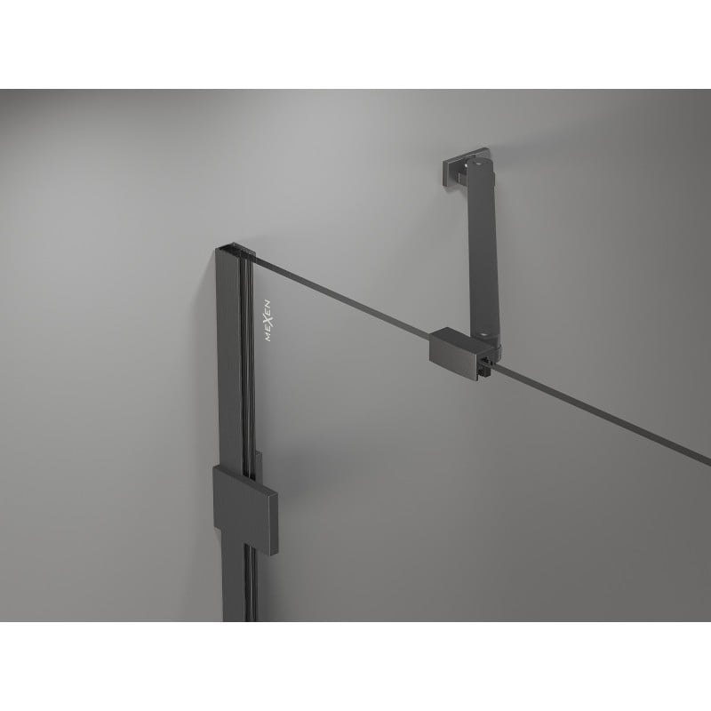 Mexen Lunar Duo-Pendeltüren 190 cm, transparent, gebürstetes Gewehrgrau - 834D-190-000-66-00