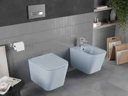 Mexen Teo WC-Schüssel Rimless mit Slim-Absenkautomatik, Duroplast, Grau-Blau Matt - 30854069