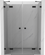 Mexen Lunar Duo Duschfalttüren 140 cm, transparent, schwarz - 834D-140-000-70-00