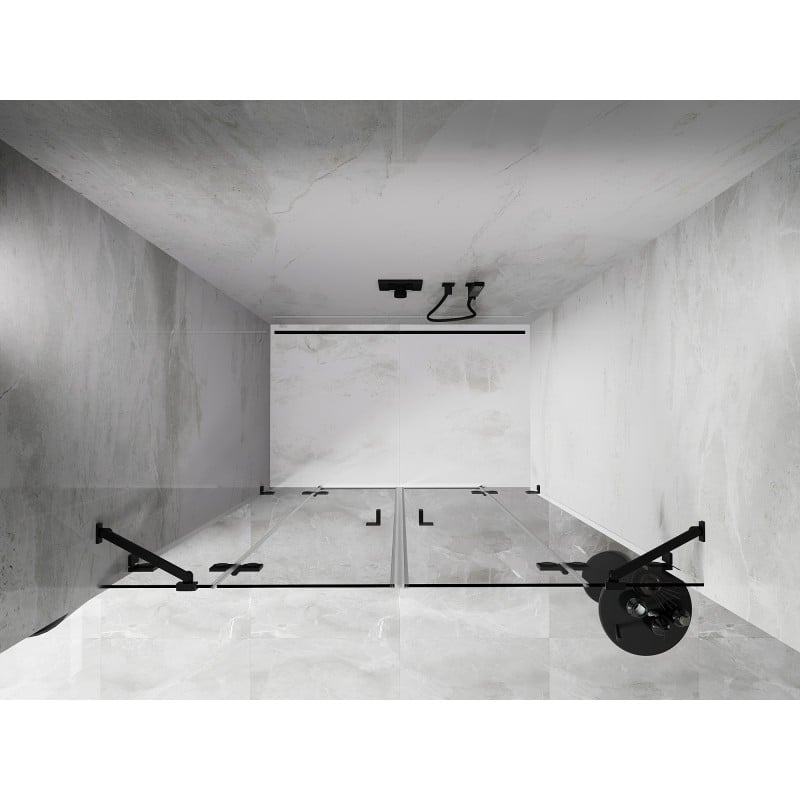 Mexen Lunar Duo Duschfalttüren 140 cm, transparent, schwarz - 834D-140-000-70-00