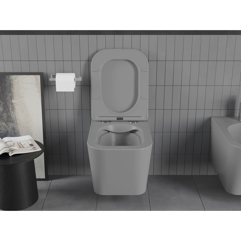 Mexen Teo Rimless WC-Schüssel mit Slim-Absenkautomatik, Duroplast, hellgrau matt - 30854061