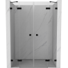 Mexen Lunar Duo Duschdoppelschwenktüren 150 cm, transparent, schwarz - 834D-150-000-70-00