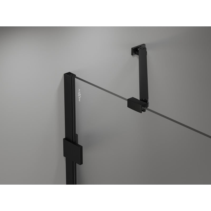 Mexen Lunar Duo-Duschtür zum Öffnen, 160 cm, transparent, schwarz - 834D-160-000-70-00