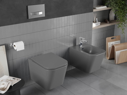 Mexen Teo WC-Schüssel Rimless mit Soft-Close-Slim-Sitz, Duroplast, dunkelgrau matt - 30854071