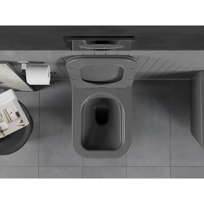 Mexen Teo WC-Schüssel Rimless mit Soft-Close-Slim-Sitz, Duroplast, dunkelgrau matt - 30854071
