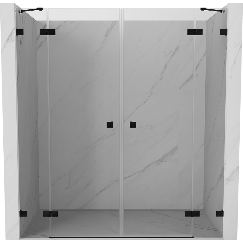 Mexen Lunar Duo Duschschwenktüren 180 cm, transparent, schwarz - 834D-180-000-70-00