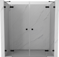 Mexen Lunar Duo Duschschwenktüren 180 cm, transparent, schwarz - 834D-180-000-70-00