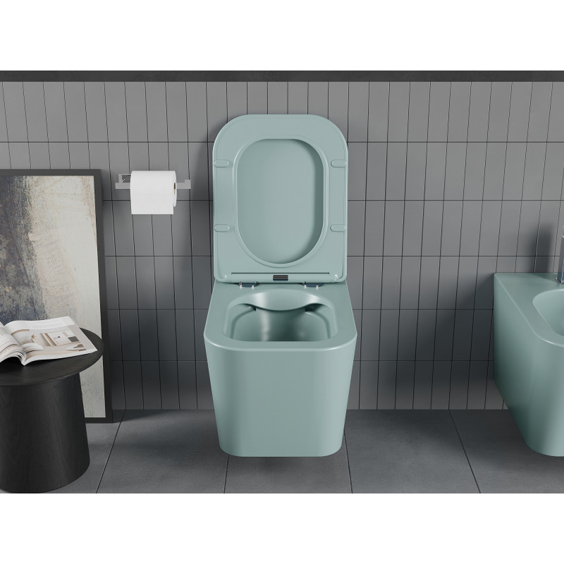 Mexen Teo WC-Schüssel Rimless mit langsam schließendem Slim-Sitz, Duroplast, hellgrün matt - 30854048