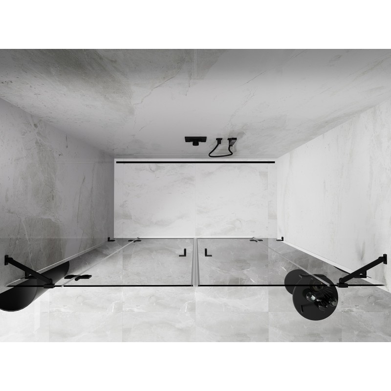 Mexen Lunar Duo Duschflügeltüren 190 cm, transparent, schwarz - 834D-190-000-70-00