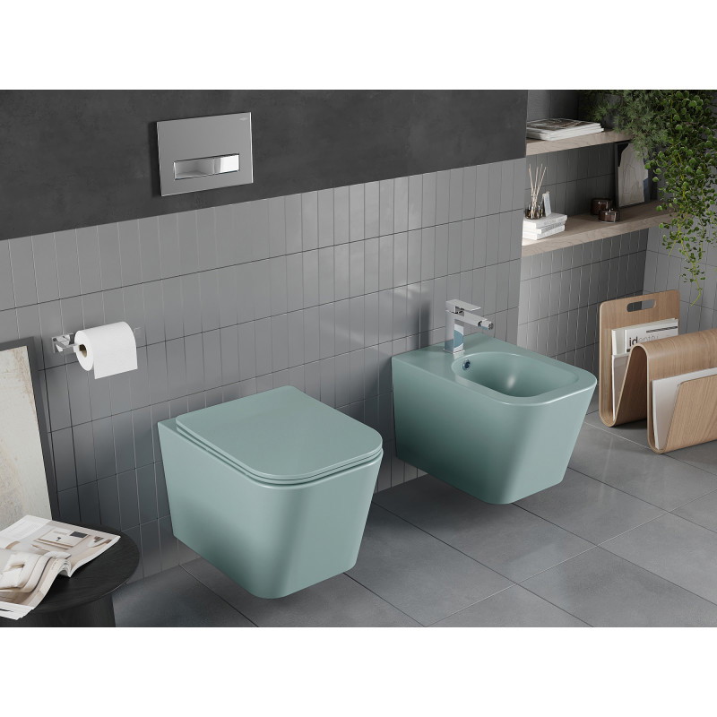 Mexen Teo WC-Schüssel Rimless mit langsam schließendem Slim-Sitz, Duroplast, hellgrün matt - 30854048