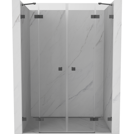 Mexen Lunar Duo Duschtüren 150 cm, transparent, Gun Metall - 834D-150-000-95-00