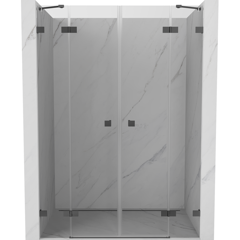 Mexen Lunar Duo Duschflügeltüren 160 cm, transparent, Gun Metal - 834D-160-000-95-00