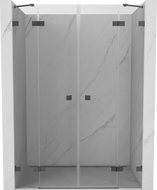 Mexen Lunar Duo Duschflügeltüren 160 cm, transparent, Gun Metal - 834D-160-000-95-00