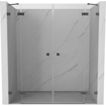 Mexen Lunar Duo-Duschtür, 180 cm, transparent, Gun Metal - 834D-180-000-95-00