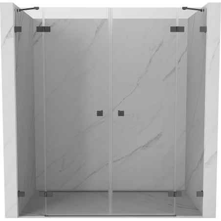 Mexen Lunar Duo Duschpendeltüren 190 cm, transparent, Gun Metal - 834D-180-000-95-00 - 834D-190-000-95-00