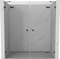 Mexen Lunar Duo Duschpendeltüren 190 cm, transparent, Gun Metal - 834D-180-000-95-00 - 834D-190-000-95-00