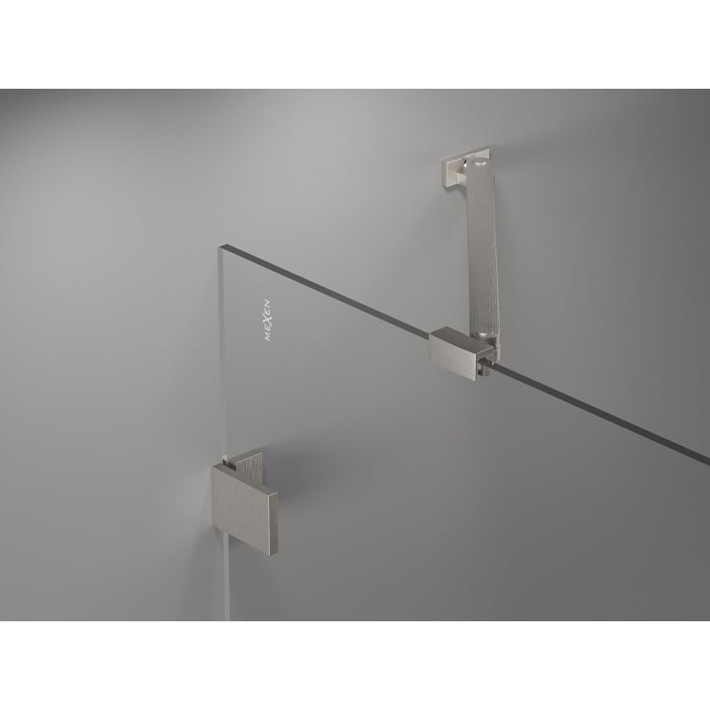 Mexen Lunar Zweiflügelige Duschtüren 150 cm, transparent, gebürsteter Nickel - 834D-150-000-97-00