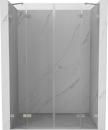 Mexen Lunar Zweiflügelige Duschtüren 150 cm, transparent, gebürsteter Nickel - 834D-150-000-97-00