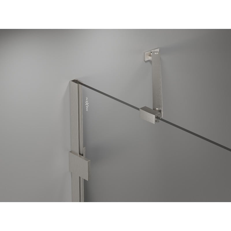 Mexen Lunar Duo Duschdoppeltür 160 cm, transparent, gebürsteter Nickel - 834D-160-000-97-00