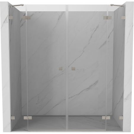 Mexen Lunar Duo Duschpendeltüren 170 cm, transparent, gebürsteter Nickel - 834D-170-000-97-00