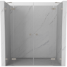 Mexen Lunar Duo Duschpendeltüren 170 cm, transparent, gebürsteter Nickel - 834D-170-000-97-00