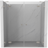 Mexen Lunar Duo-Pendeltüren für Dusche 180 cm, transparent, gebürstetes Nickel - 834D-180-000-97-00