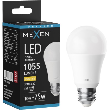 Mexen Nova LED-Glühbirne E27, A60, 10W, Warm - 3000K, 1055 lm - L100-E27-1030-01