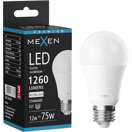 Mexen Nova LED-Glühbirne E27, A60, 12W, Neutral - 4000K, 1260 lm - L100-E27-1240-01
