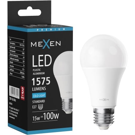 Mexen Nova LED-Glühbirne E27, A60, 15W, Kalt - 6500K, 1575 lm - L100-E27-1565-01