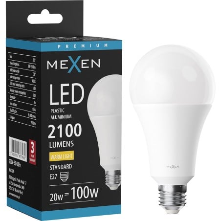 Mexen Nova LED-Glühbirne E27, A70, 20W, Warm - 3000K, 2100 lm - L100-E27-2030-01