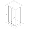 Mexen Lima faltbare Duschkabine 100 x 100 cm, transparent, gold - 856-100-100-50-00