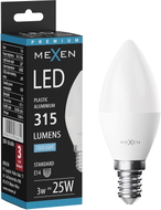 Mexen Nova LED-Glühlampe E14, C37, 3W, Kaltweiß - 6500K, 315 lm - L102-E14-0365-01