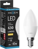 Mexen Nova LED-Glühbirne E14, C37, 6W, Warm - 3000K, 630 lm - L102-E14-0630-01