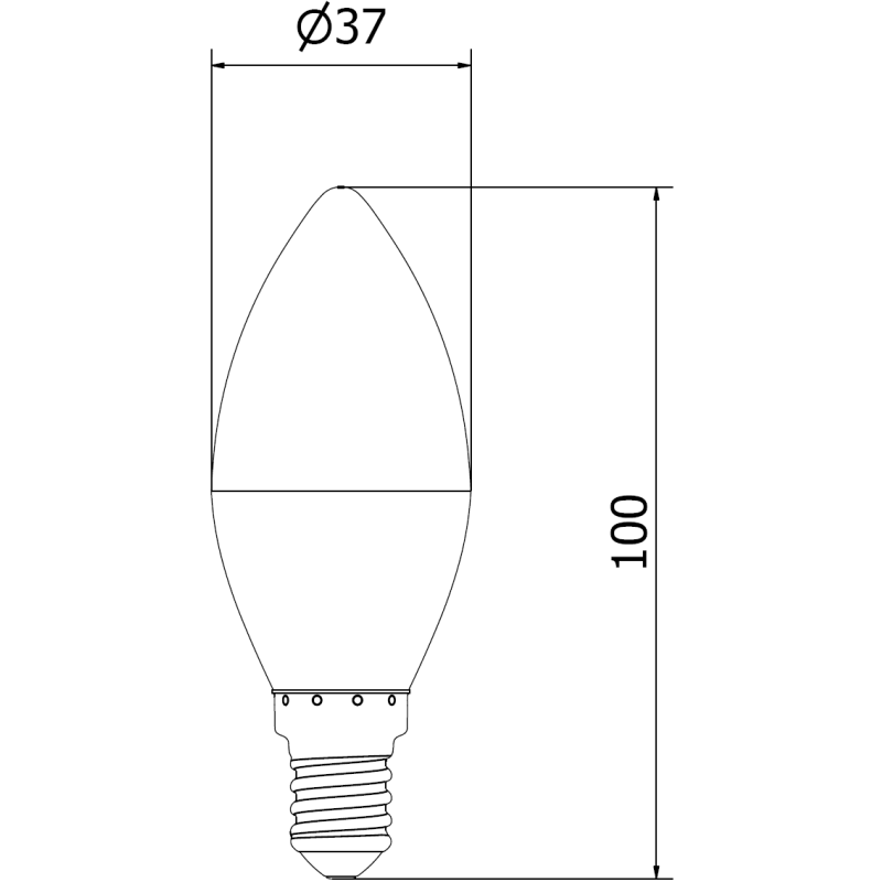 Mexen Nova LED-Glühbirne E14, C37, 6W, Kalt - 6500K, 630 lm - L102-E14-0665-01