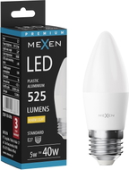 Mexen Nova LED-Glühbirne E27, C37, 5W, Warm - 3000K, 525 lm - L102-E27-0530-01