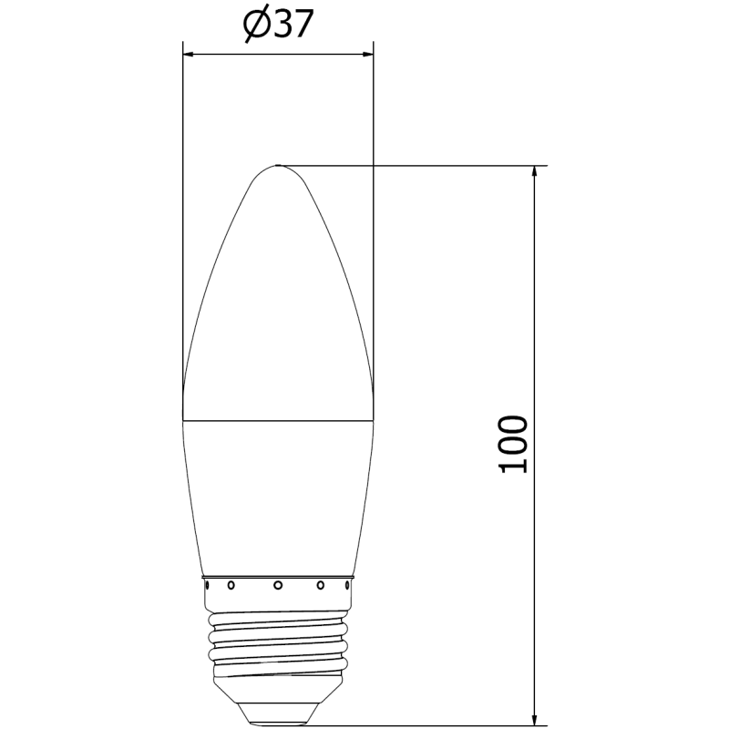 Mexen Nova LED-Glühbirne E27, C37, 5W, Warm - 3000K, 525 lm - L102-E27-0530-01