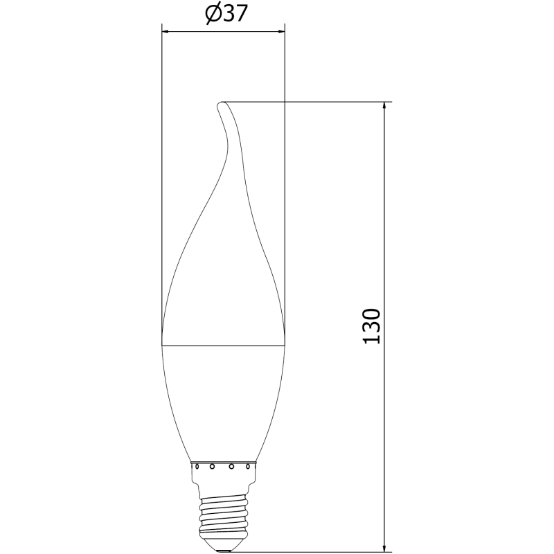 Mexen Nova LED-Kerze E14, C37, 5W, Warm - 3000K, 525 lm - L106-E14-0530-01