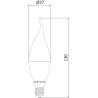 Mexen Nova LED-Kerze E14, C37, 5W, Warm - 3000K, 525 lm - L106-E14-0530-01