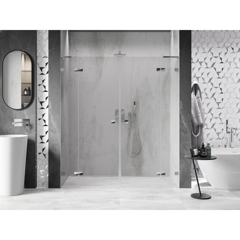 Mexen Lunar L Duo-Duschdrehtüren 180 cm, transparent, Chrom - 834DL-180-000-01-00
