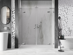 Mexen Lunar L Duo-Duschdrehtüren 180 cm, transparent, Chrom - 834DL-180-000-01-00